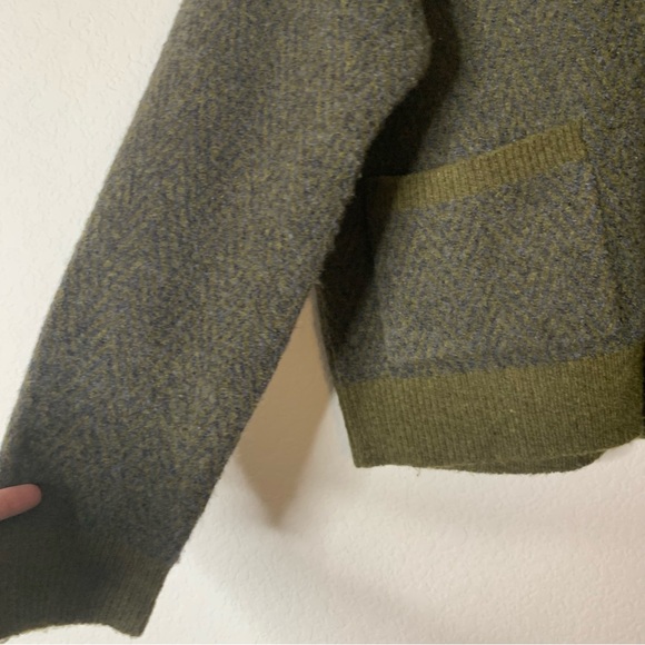 Madewell Short Kent Ex-Boyfriend Cardigan Sweater in Tonal Herringbone size L - Picture 3 of 8